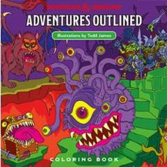 D&D Dungeons and Dragons Adventures Outlined Coloring Book